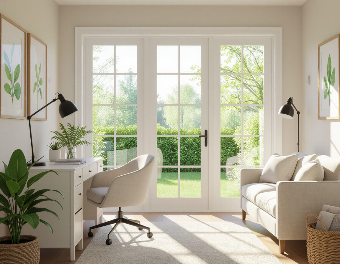 Bright double room with large window